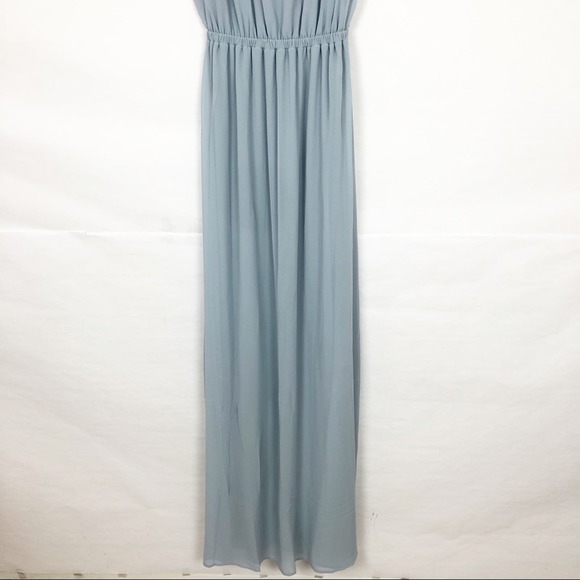 Show Me Your Mumu Kendall Maxi Dress Steel Blue Chiffon Size Medium - Picture 7 of 10